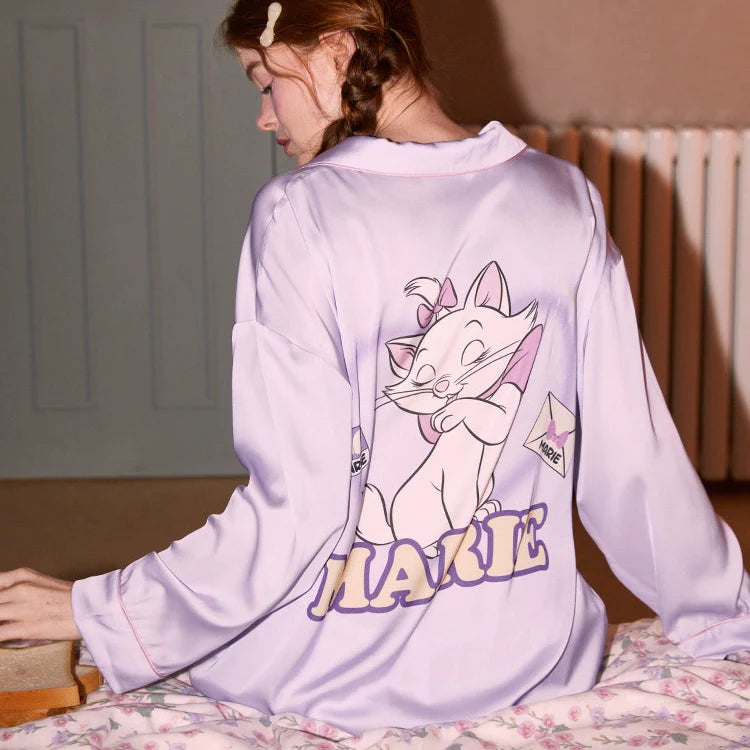 Marie Character Print Satin Pajama Set