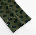 Yeşil Leopar Desenli Pamuklu Pijama Takımı