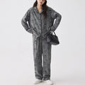 Gri Karakter Desenli Modal Pamuklu Çift Pijama Takımı
