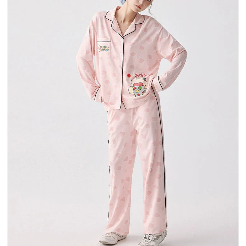 Pembe Karakter Desenli Modal Pamuklu Pijama Takımı