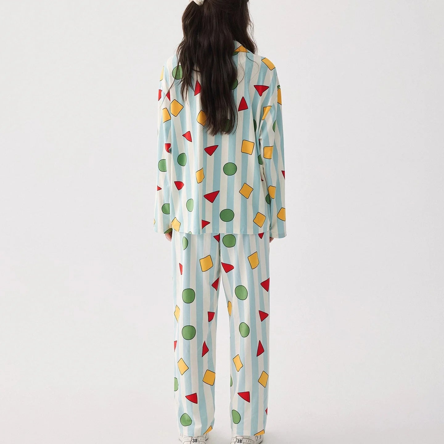 Geometric Candy Modal Pamuklu Pijama Takımı