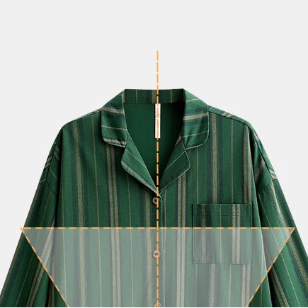 Yeşil Klasik Çizgi Desenli Pamuklu Pijama Takımı