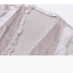 French New Style Velvet Nightgown/Morning Gown Set