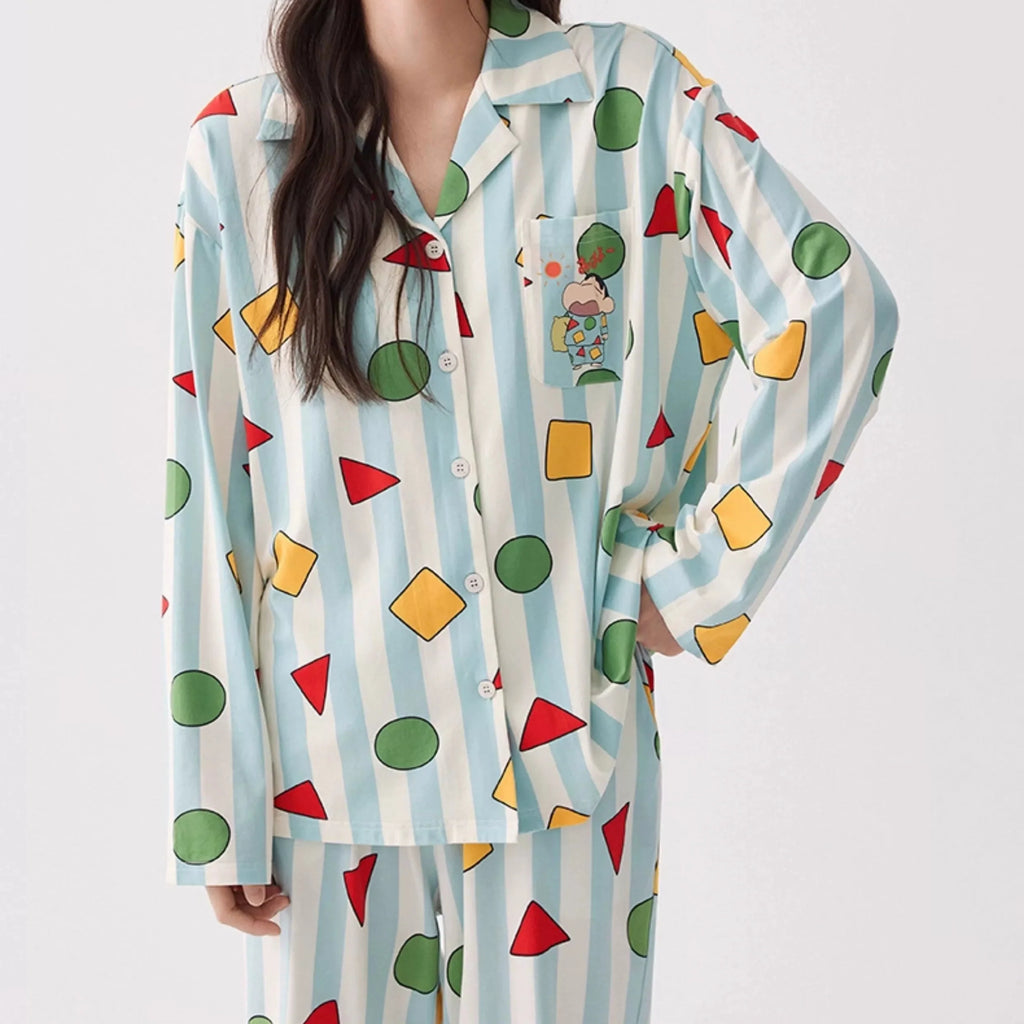 Geometric Candy Modal Pamuklu Pijama Takımı