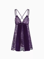 Fransız Yeni Stil Özel Kadife Dantel Gecelik/Sabahlık Set