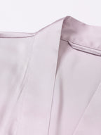 French New Style Satin Textured Pure Lace Nightgown/Morning Gown Set