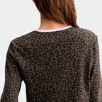 Hello Kitty Leopar Desenli Pamuklu Örme Hırka