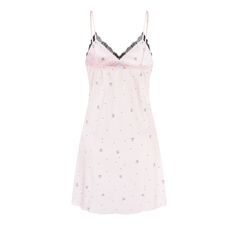 Fransız Yeni Stil Saten Dokulu İnce Model Saf Gecelik/Sabahlık Set