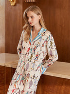 Maison Editorial Desenli Premium Saten Pijama Takımı