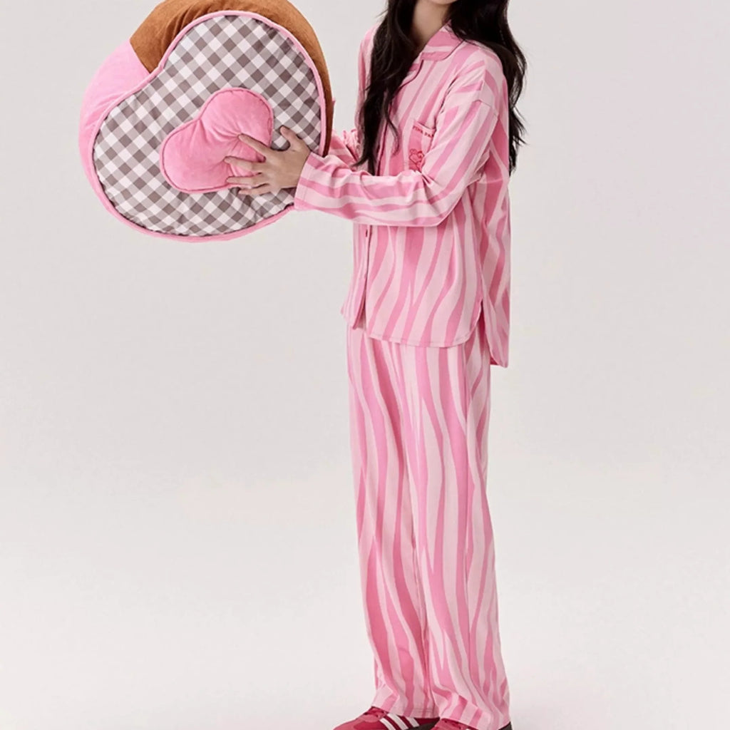 Pembe Pink Panther Pamuklu Modal Pijama Takımı