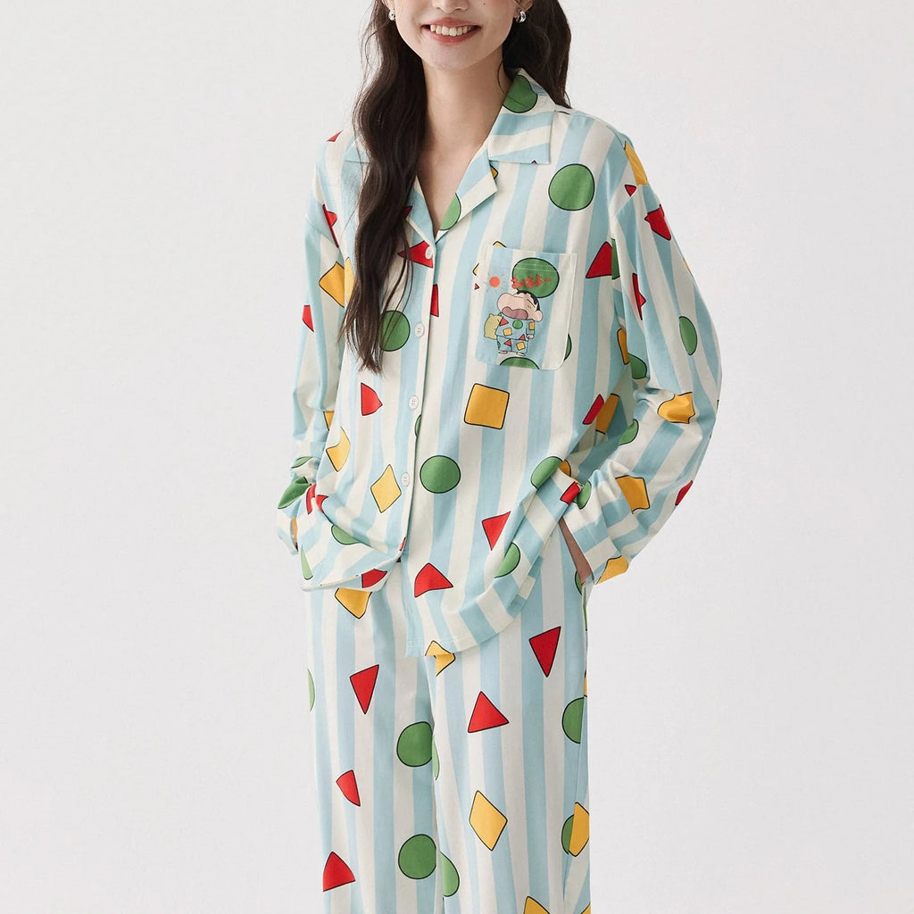 Geometric Candy Modal Pamuklu Pijama Takımı