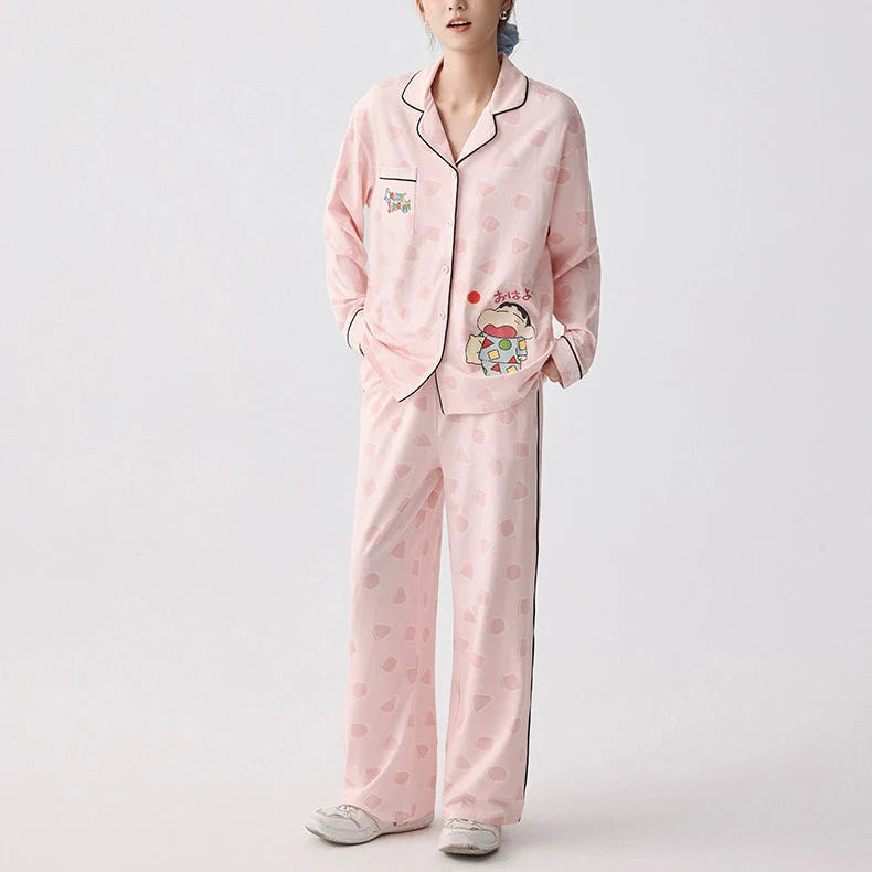 Pembe Karakter Desenli Modal Pamuklu Pijama Takımı