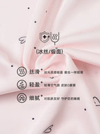 Fransız Yeni Stil Saten Dokulu İnce Model Saf Gecelik/Sabahlık Set