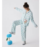 Mavi Karakter Desenli Modal Pamuklu Pijama Takımı