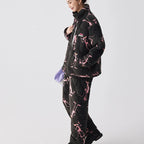 Siyah Kapüşonlu Pink Panther Flanel Kışlık Pijama Takımı