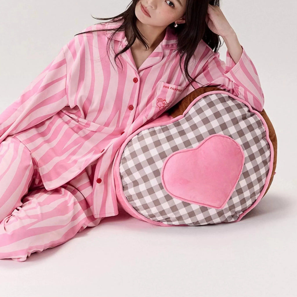 Pembe Pink Panther Pamuklu Modal Pijama Takımı