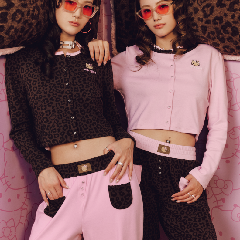 Hello Kitty Leopar Desenli Pamuklu Pantolon