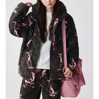 Siyah Kapüşonlu Pink Panther Flanel Kışlık Pijama Takımı