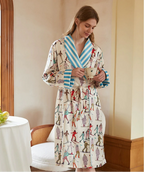 Maison Editorial Premium Satin Patterned Robe