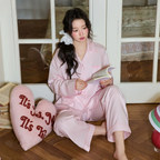 Pembe Çizgili Pamuklu Pijama Takımı