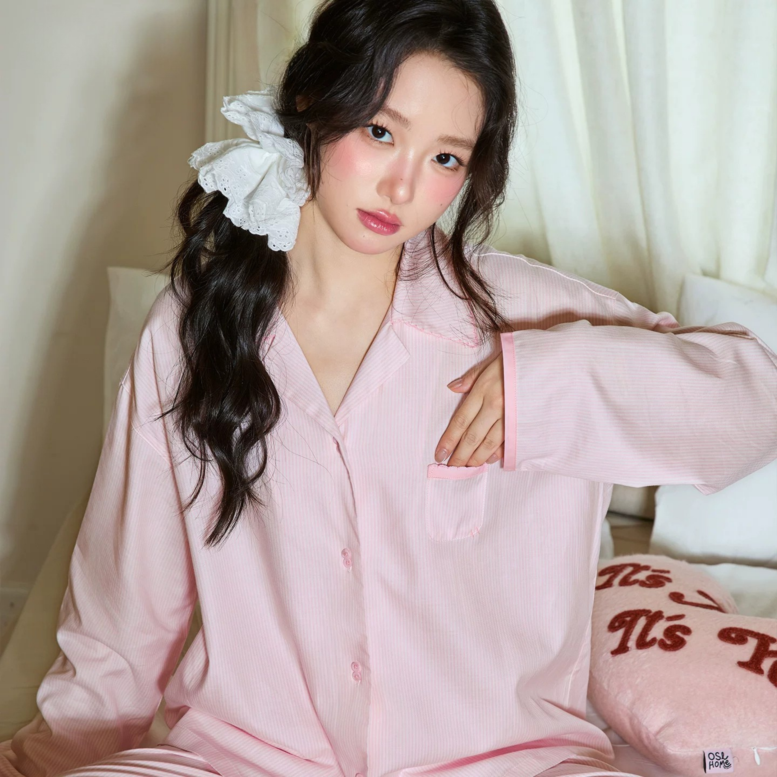 Pembe Çizgili Pamuklu Pijama Takımı