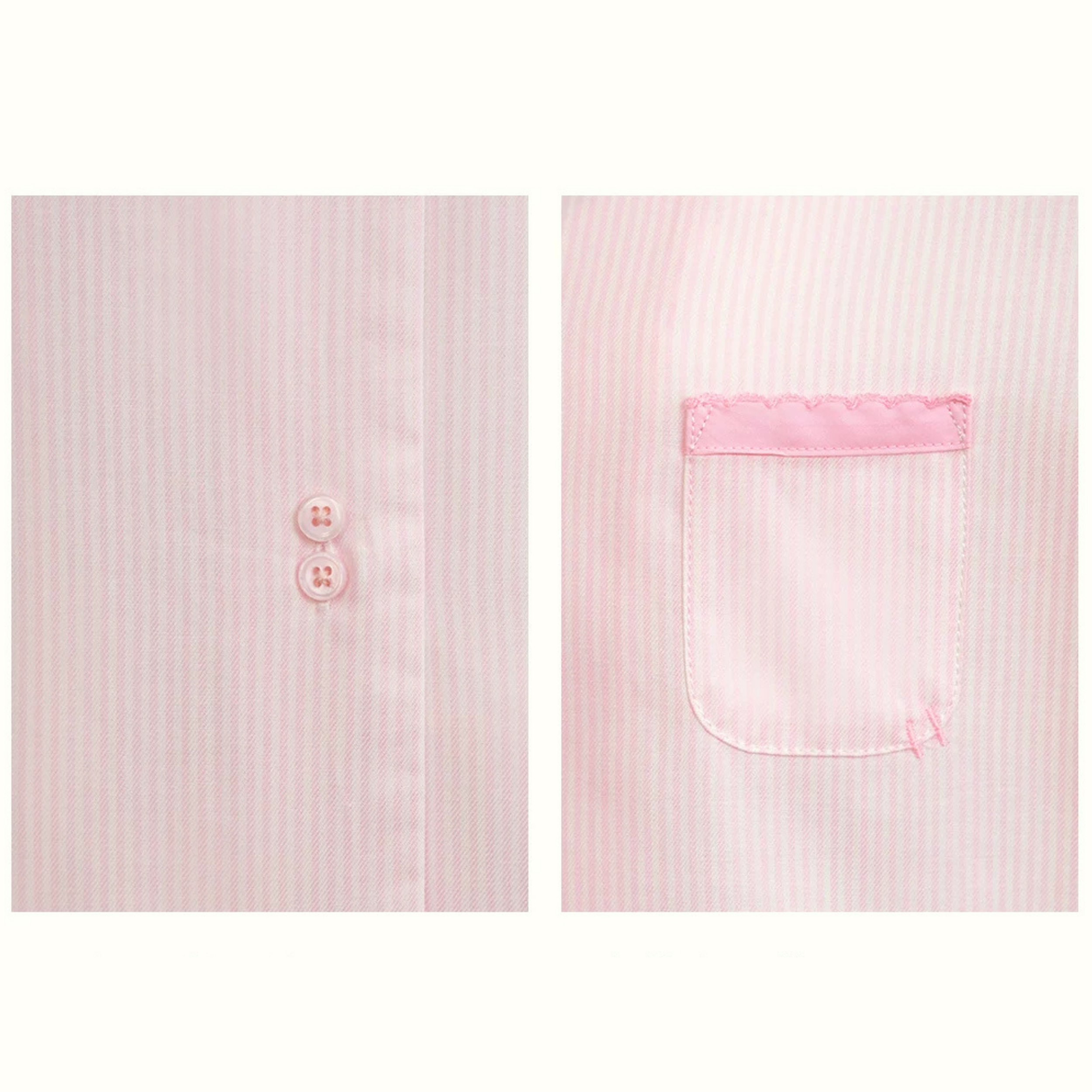 Pembe Çizgili Pamuklu Pijama Takımı