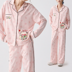 Pembe Karakter Desenli Modal Pamuklu Pijama Takımı