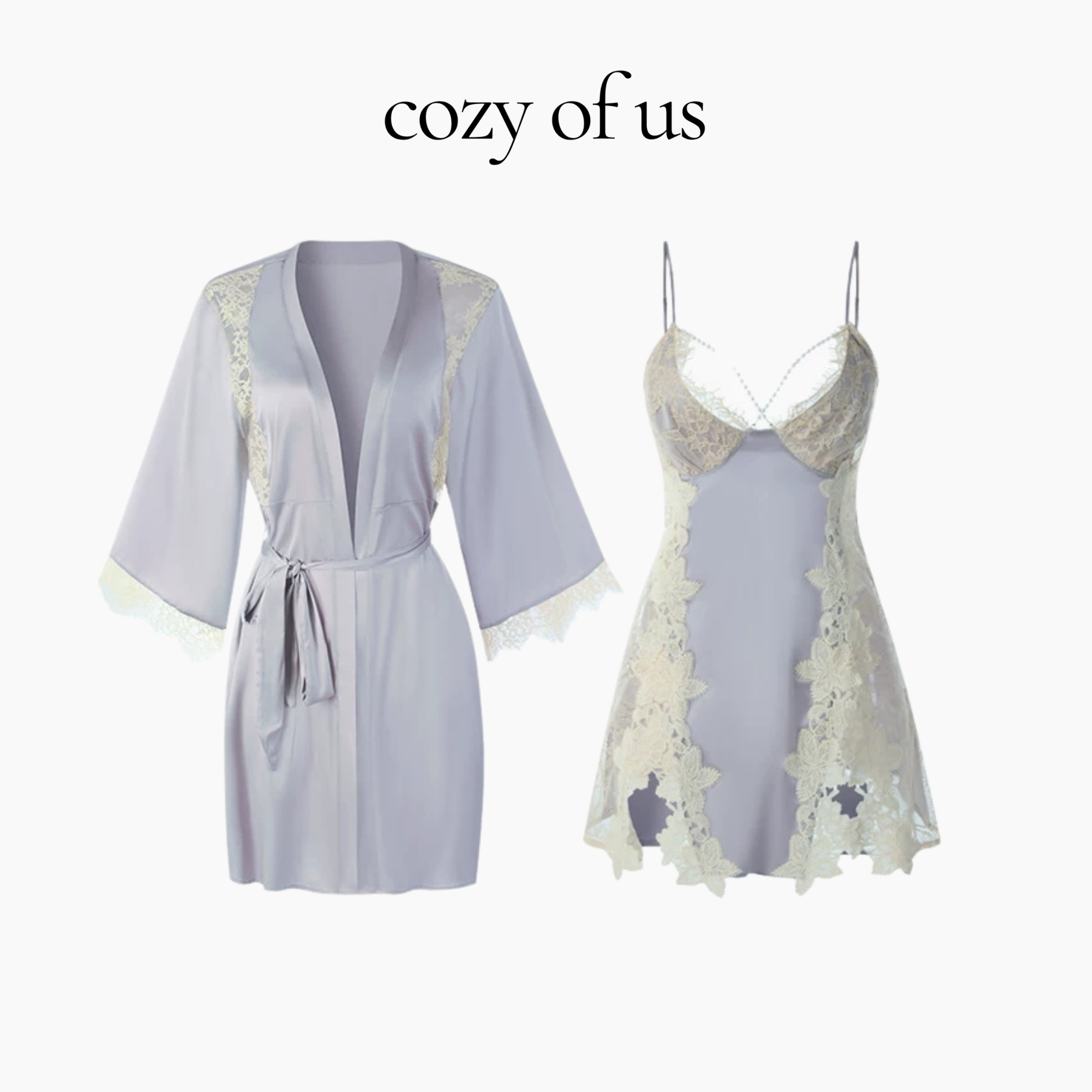 Fransız Stil Lüks Buz İpek Saten Dokulu Dantelli Gecelik/Sabahlık Set