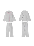 Pamuklu Gri Renk Bloklu Pijama Takımı