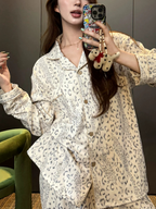 Leopar Desenli Kadın Pijama Takımı