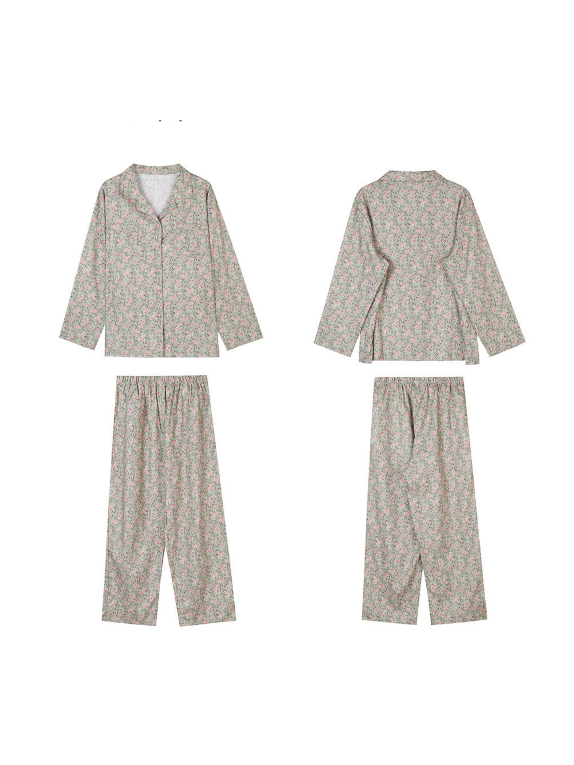 Pijama de Algodón con Estampado Floral Retro