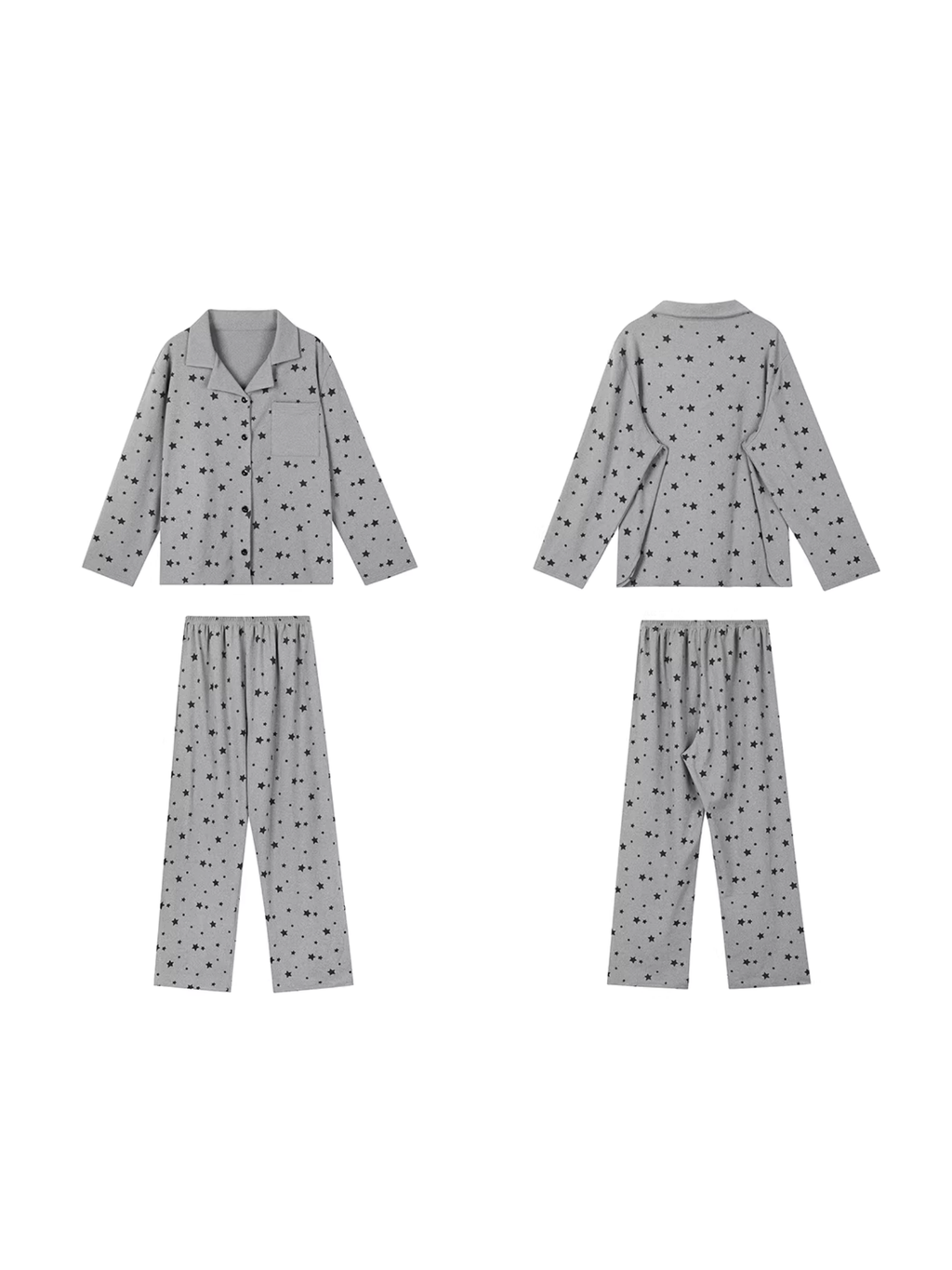 Puantiyeli Yaka Detaylı Pijama Takımı
