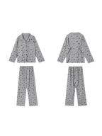 Puantiyeli Yaka Detaylı Pijama Takımı