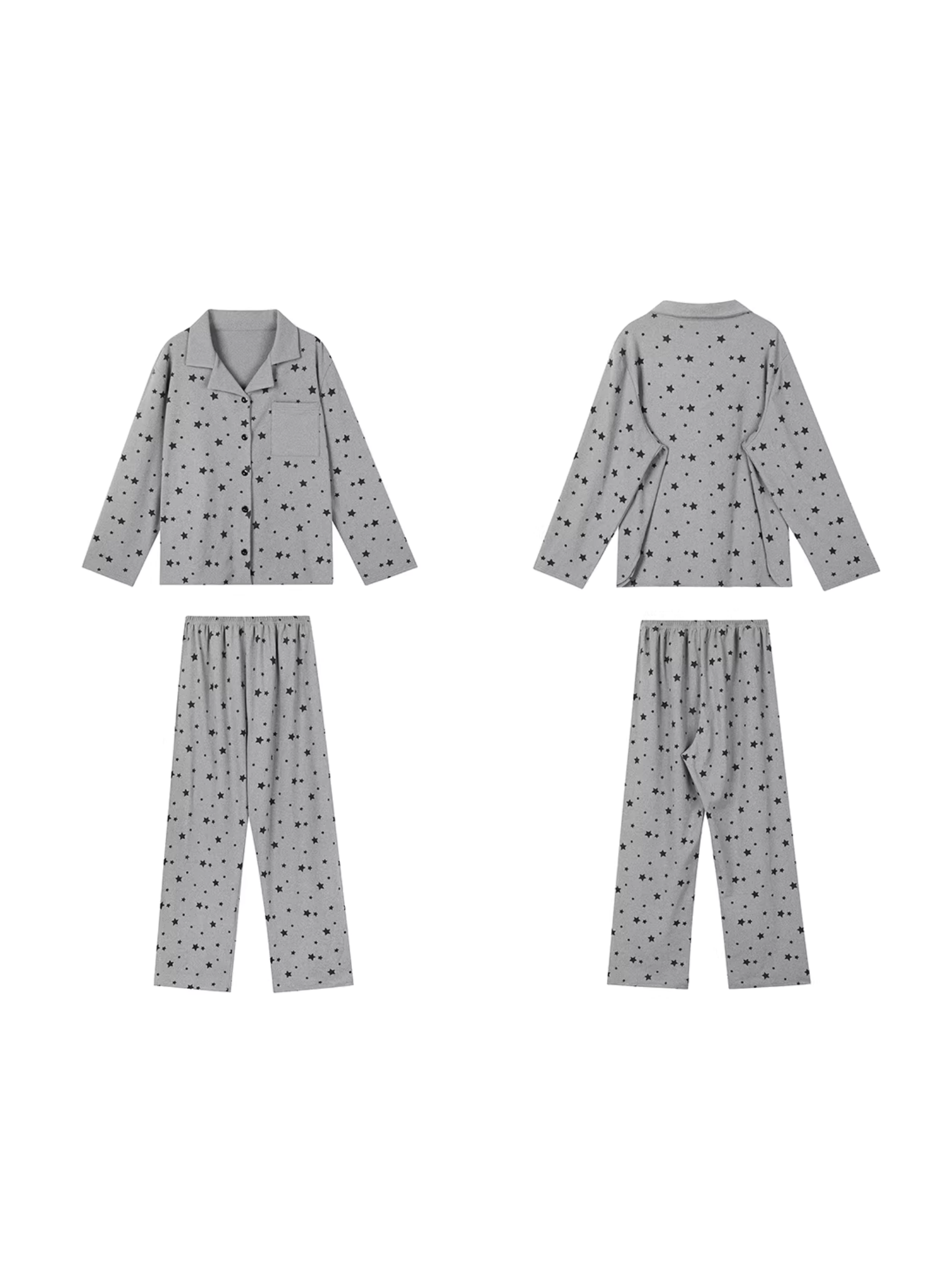 Puantiyeli Yaka Detaylı Pijama Takımı