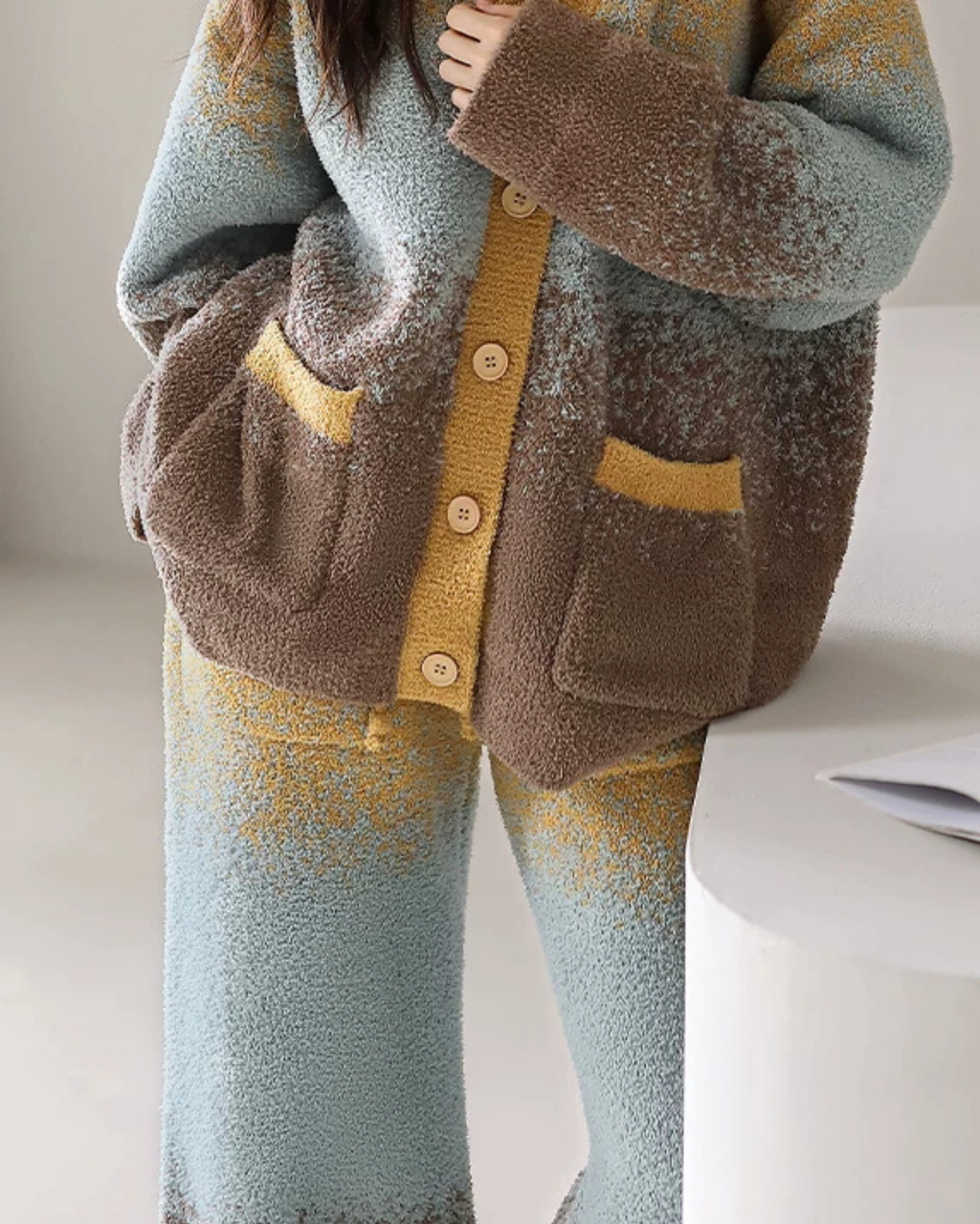Gradyan Renkli Kalın Polar Pijama Takımı