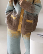 Gradyan Renkli Kalın Polar Pijama Takımı