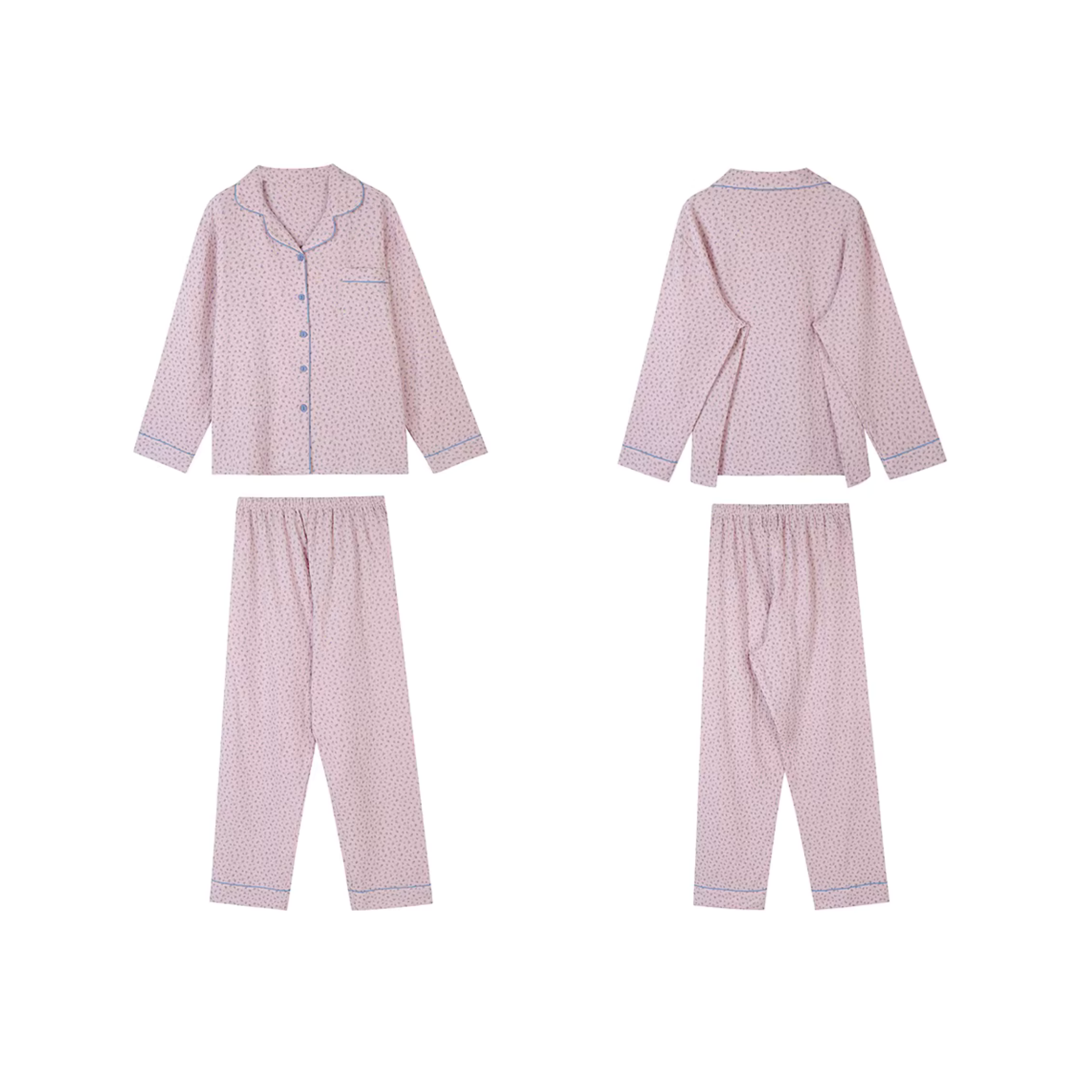 Pamuklu Çiçek Desenli Pijama Takımı