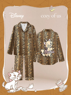 Disney Marie Leopar Desenli Saten Yüzeyli Pijama Takımı