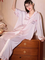 Disney Marie Cat Pudra Saten Pijama Takımı