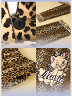 Disney Marie Leopar Desenli Saten Yüzeyli Pijama Takımı