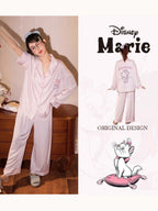 Disney Marie Cat Pudra Saten Pijama Takımı