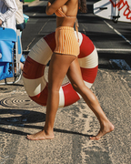 Turuncu Çizgili Dokulu Kadın Bikini – Mix & Match Set