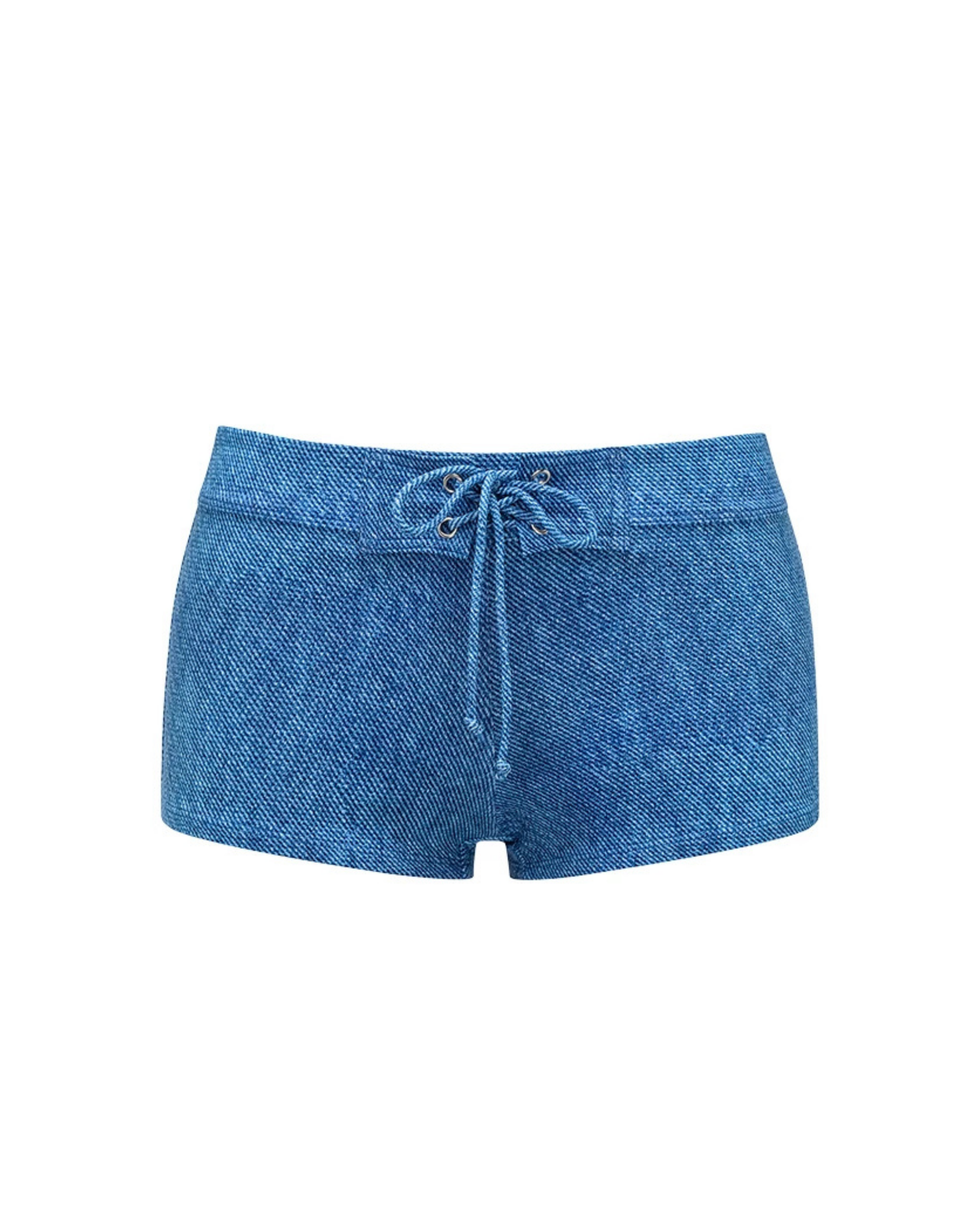 Denim Mavi Dokulu Kadın Bikini – Mix & Match Set