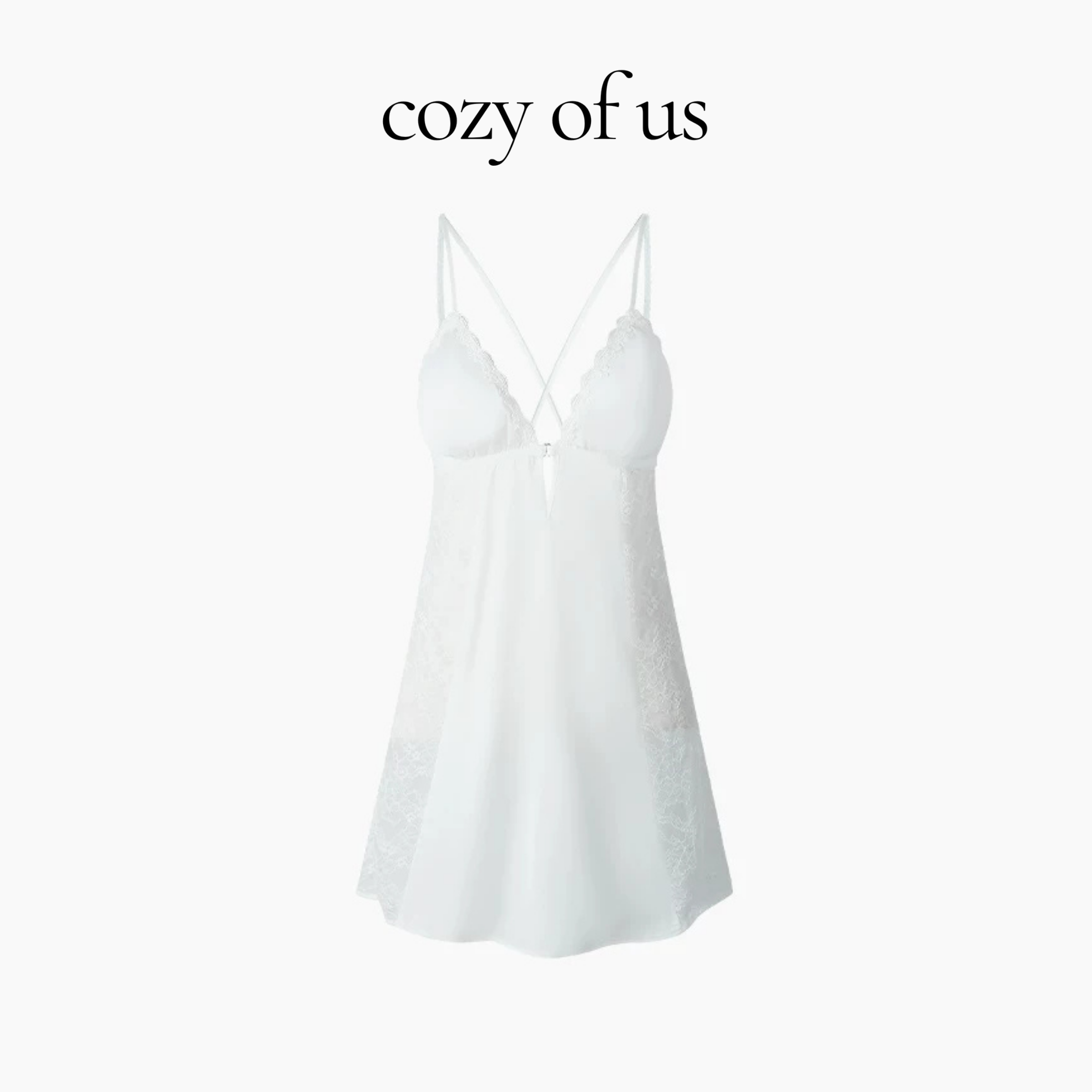 Fransız Stil Çapraz Askılı Saten Dokulu Dantel Detaylı Gecelik