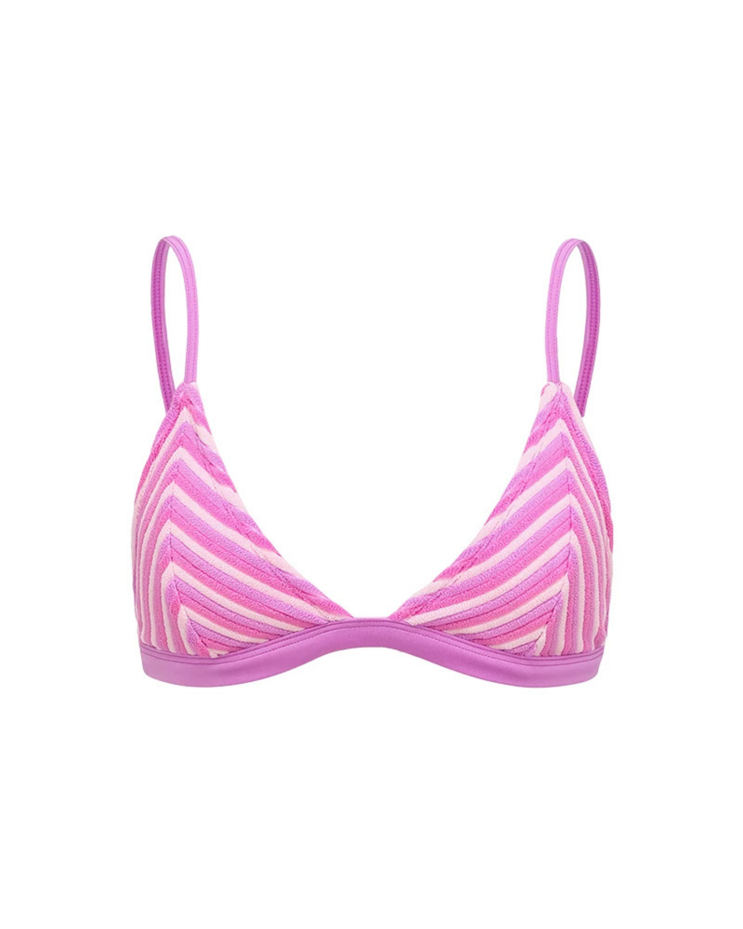 Pembe Çizgili Dokulu Kadın Bikini Takımı – Mix & Match Set