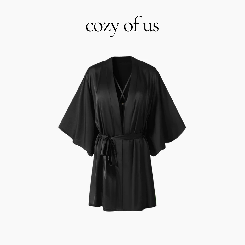 Fransız Stil Çapraz Askılı Saten Dokulu Dantel Detaylı Gecelik