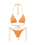 Turuncu Çizgili Dokulu Kadın Bikini – Mix & Match Set