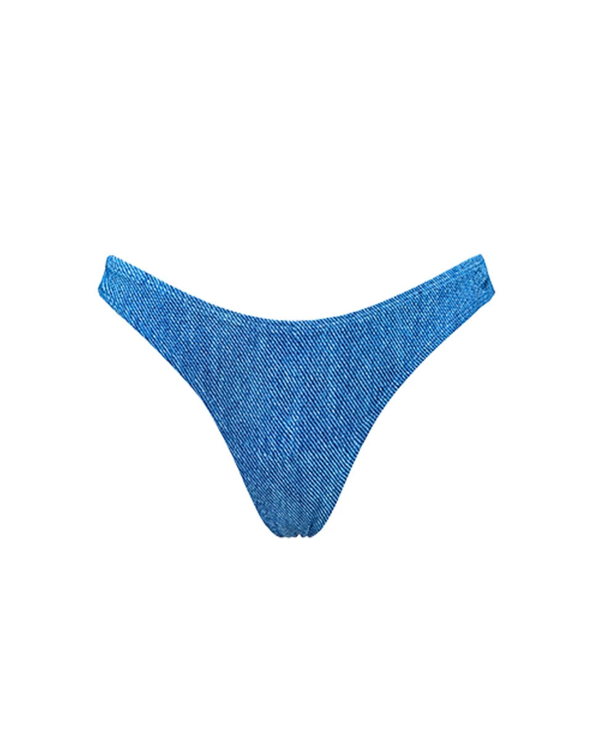 Denim Mavi Dokulu Kadın Bikini – Mix & Match Set